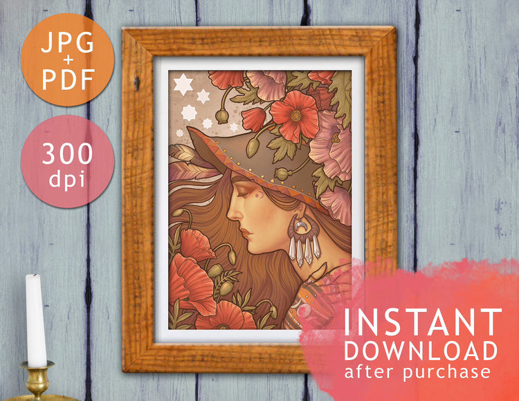 DIGITAL download flower witch original medusa dollmaker instant download