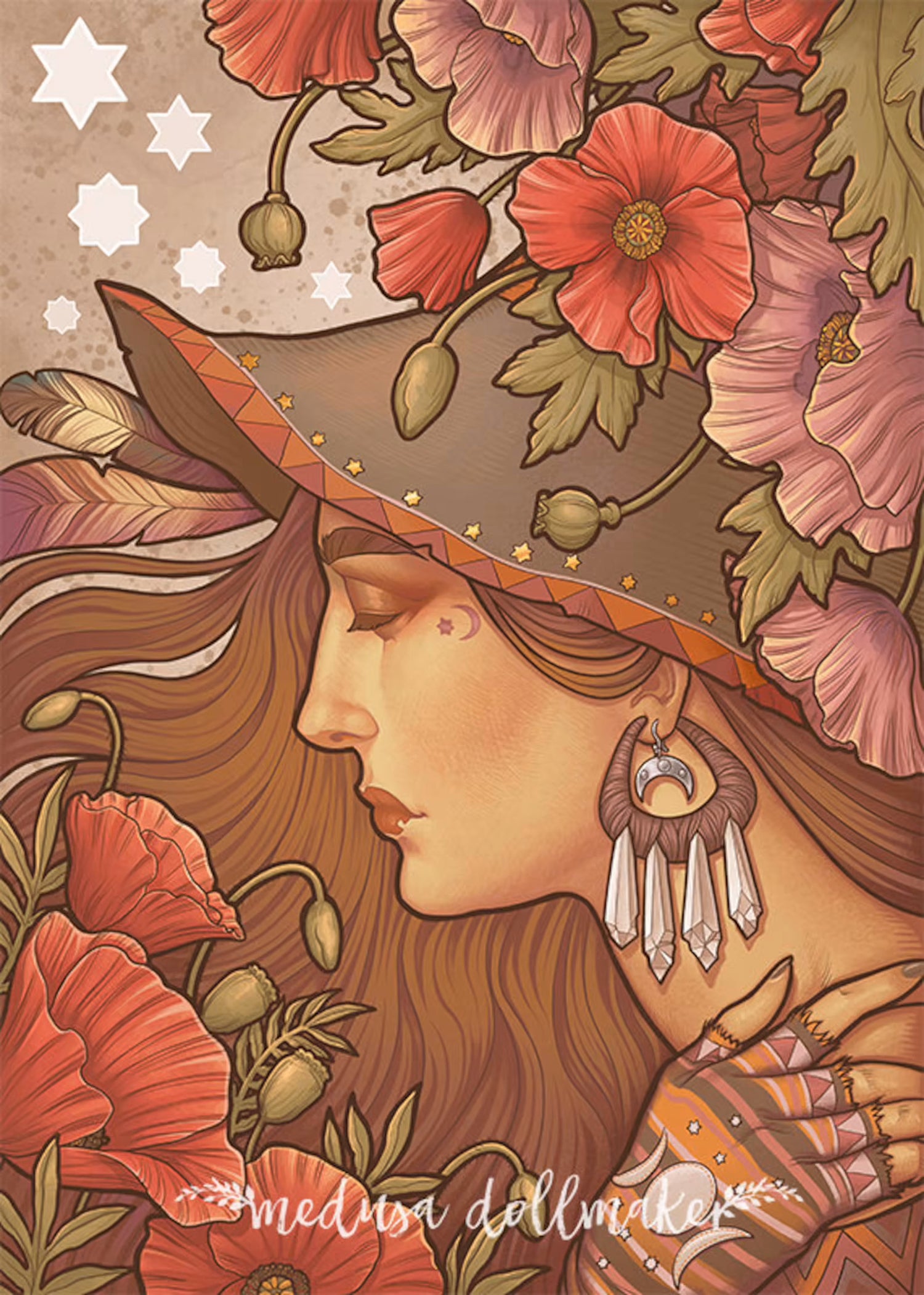 DIGITAL download flower witch original medusa dollmaker instant download