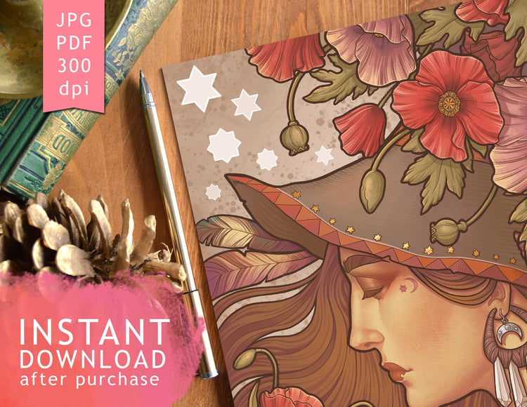 DIGITAL download flower witch original medusa dollmaker instant download