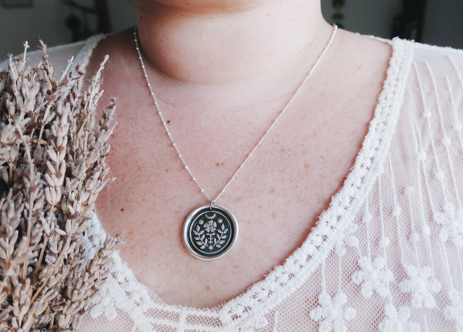 Folk Witch Pendant Necklace STERLING SILVER 925 TALISMAN WITCHES NATURAL FOLK
