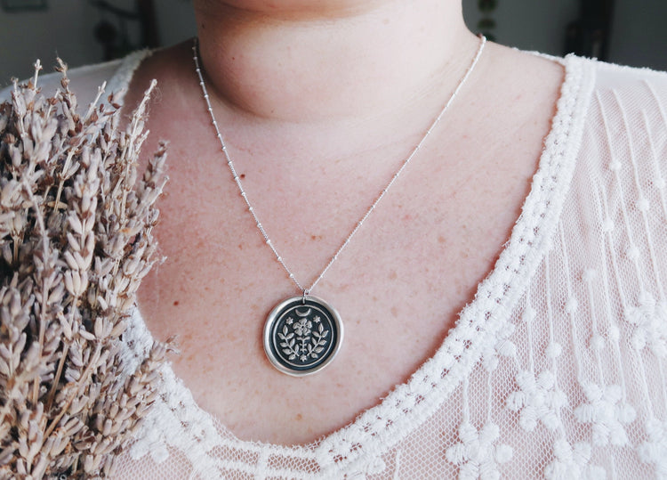 Folk Witch Pendant Necklace STERLING SILVER 925 TALISMAN WITCHES NATURAL FOLK
