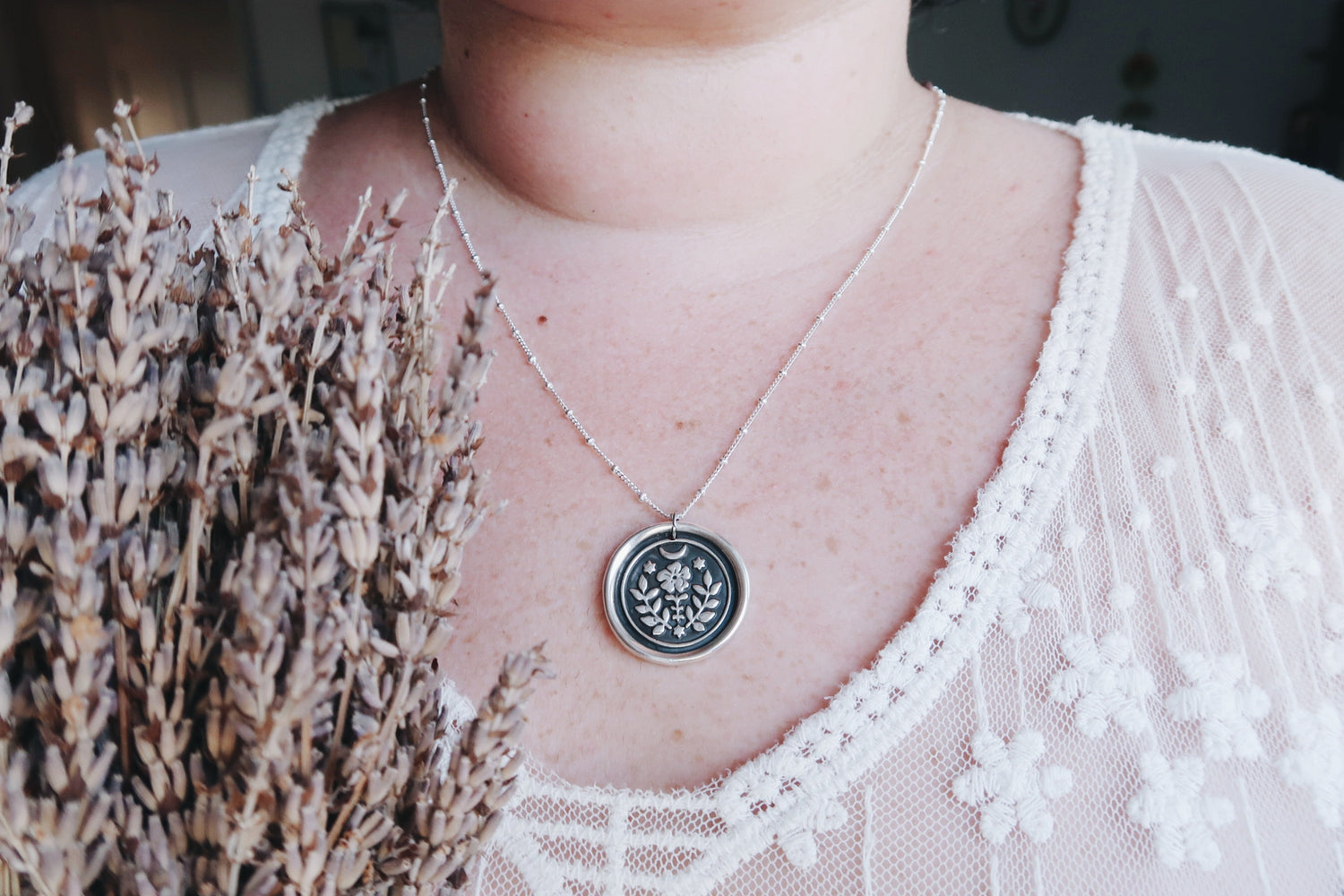 Folk Witch Pendant Necklace STERLING SILVER 925 TALISMAN WITCHES NATURAL FOLK