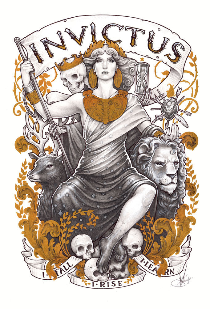 INVICTUS RESILIENCE Printed Framed Art PRINT MEDUSA DOLLMAKER