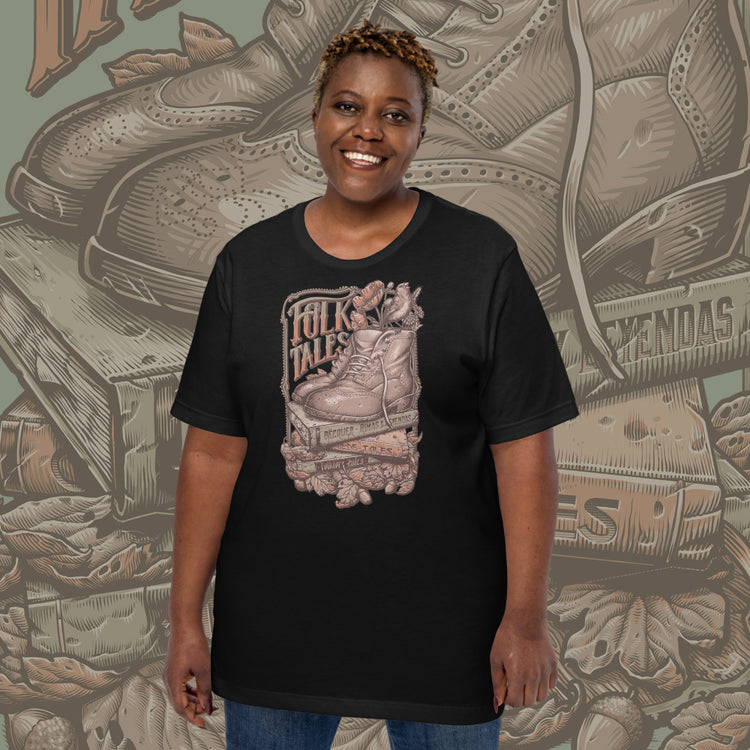 t-shirt folktales boots poppi becquer art nouveau medusa dollmaker light cotton unisex