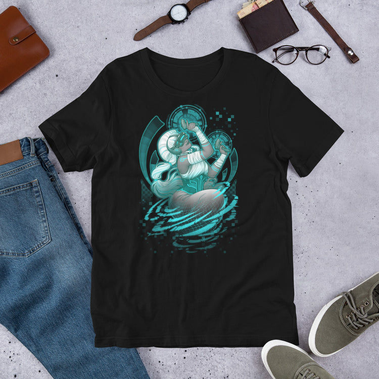 present for gamer vr player girl blue and green art nouveau medusa dollmaker