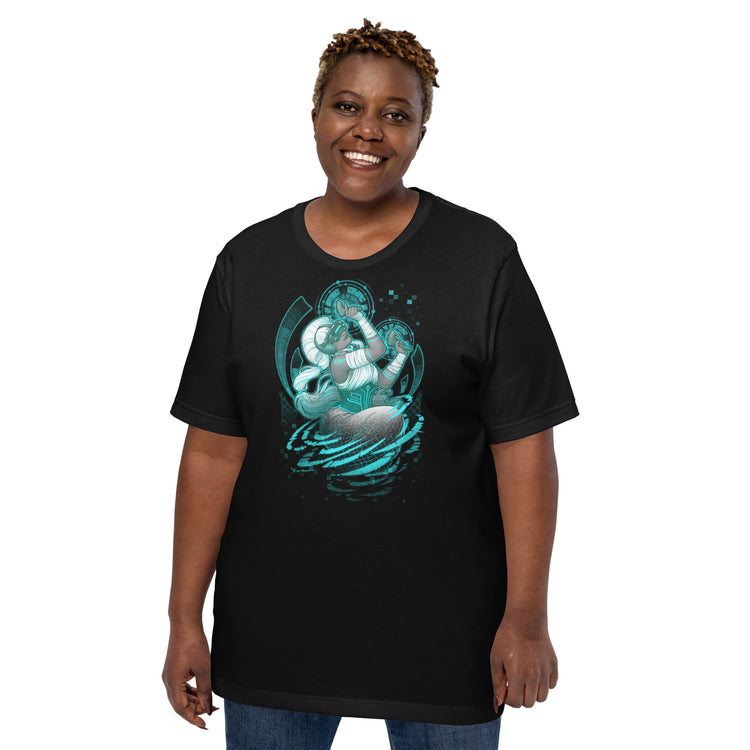 present for gamer vr player girl blue and green art nouveau medusa dollmaker