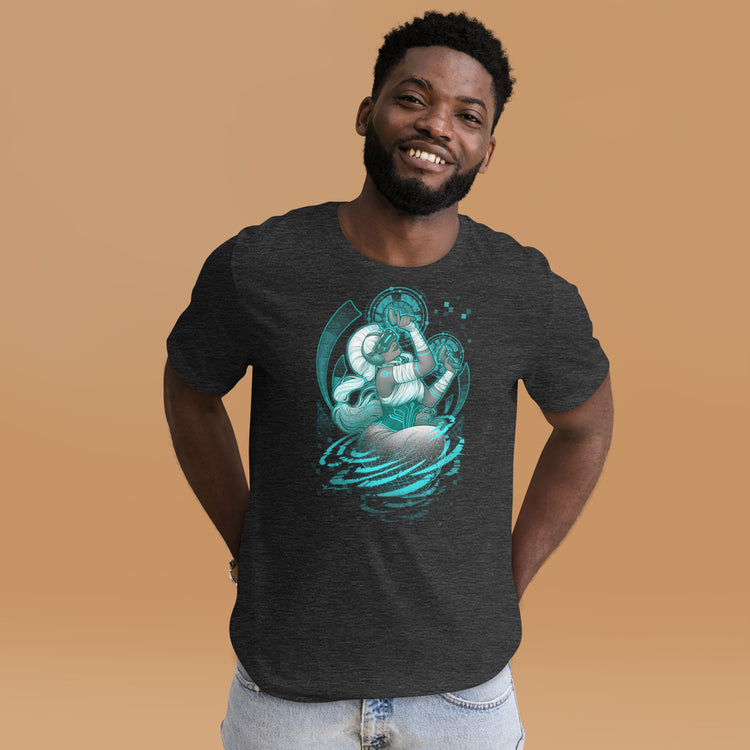 present for gamer vr player girl blue and green art nouveau medusa dollmaker