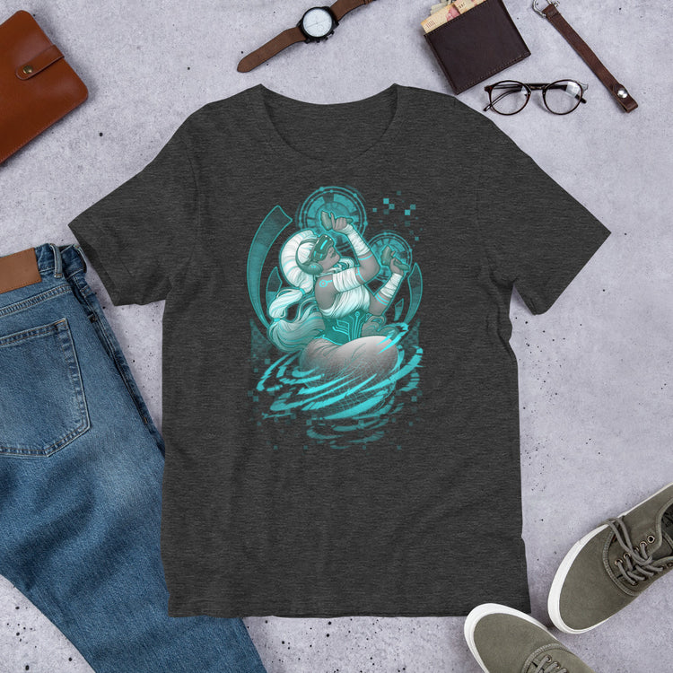 present for gamer vr player girl blue and green art nouveau medusa dollmaker