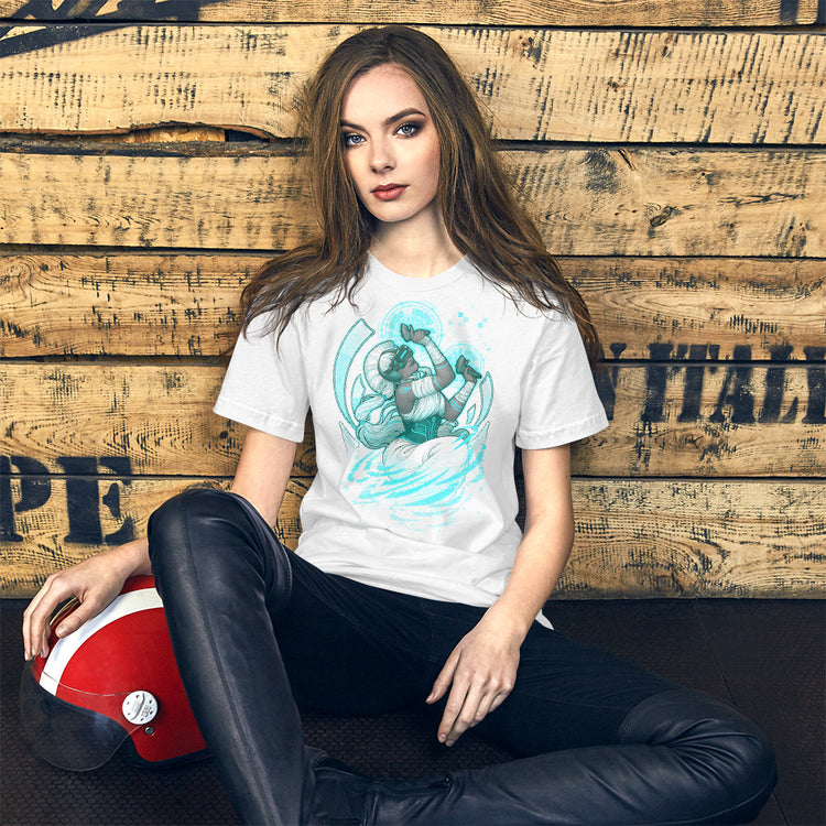 present for gamer vr player girl blue and green art nouveau medusa dollmaker