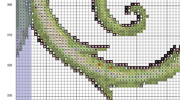 CROSS STITCH CHART - DIGITAL PRINTABLE PATTERN - WHITE RABBIT - Wonderland by MEDUSA DOLLMAKER