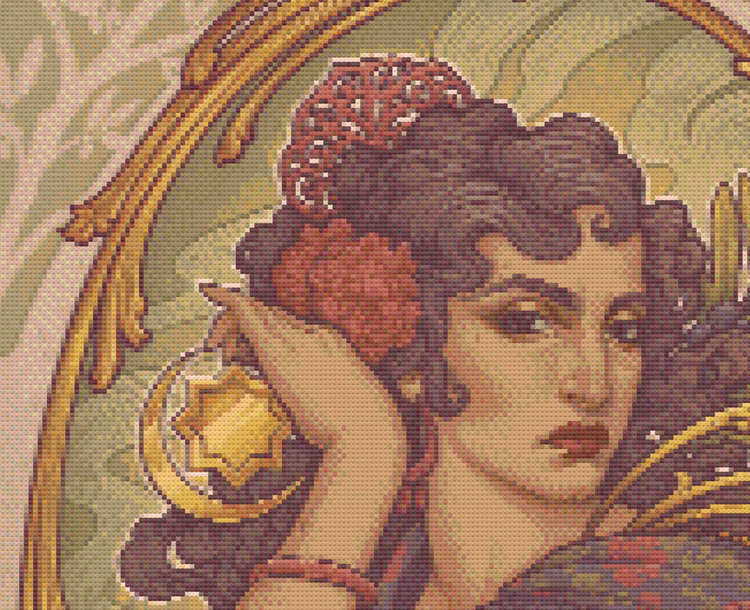 CROSS STITCH CHART - DIGITAL PRINTABLE PATTERN - ANDALUCIA ALEGORIA NOUVEAU - by MEDUSA DOLLMAKER