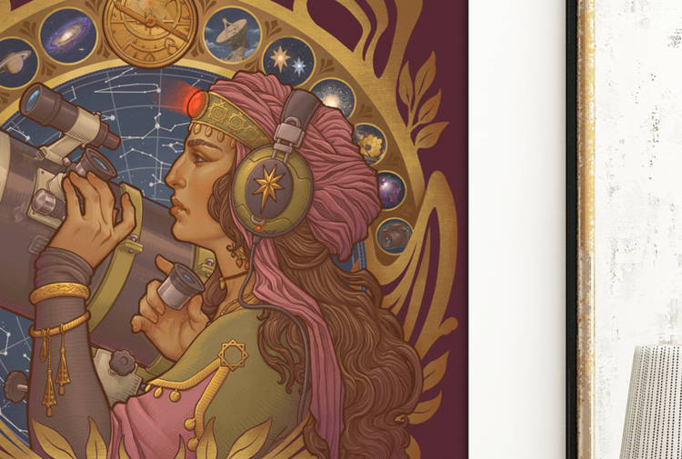 ASTRONOMIA - LÁMINA ART NOUVEAU DinA4 - 8x11'' - Arte de Medusa Dollmaker