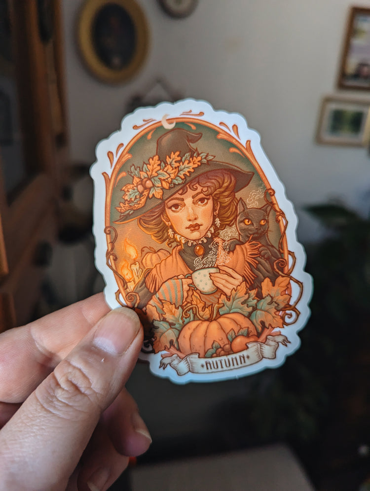 STICKER - AUTUMN WITCH - ART BY MEDUSA DOLLMAKER