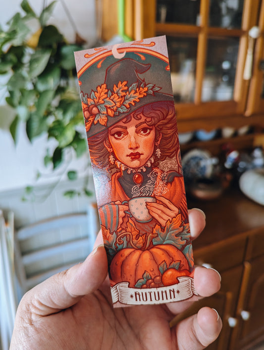 BOOKMARK - AUTUMN WITCH - Printed ART BY MEDUSA DOLLMAKER