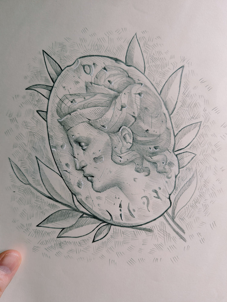 Original Pencil Art by Medusa Dollmaker