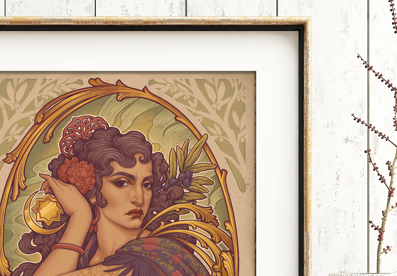 ANDALUSIAN ALLEGORY NOUVEAU Printed Framed Art