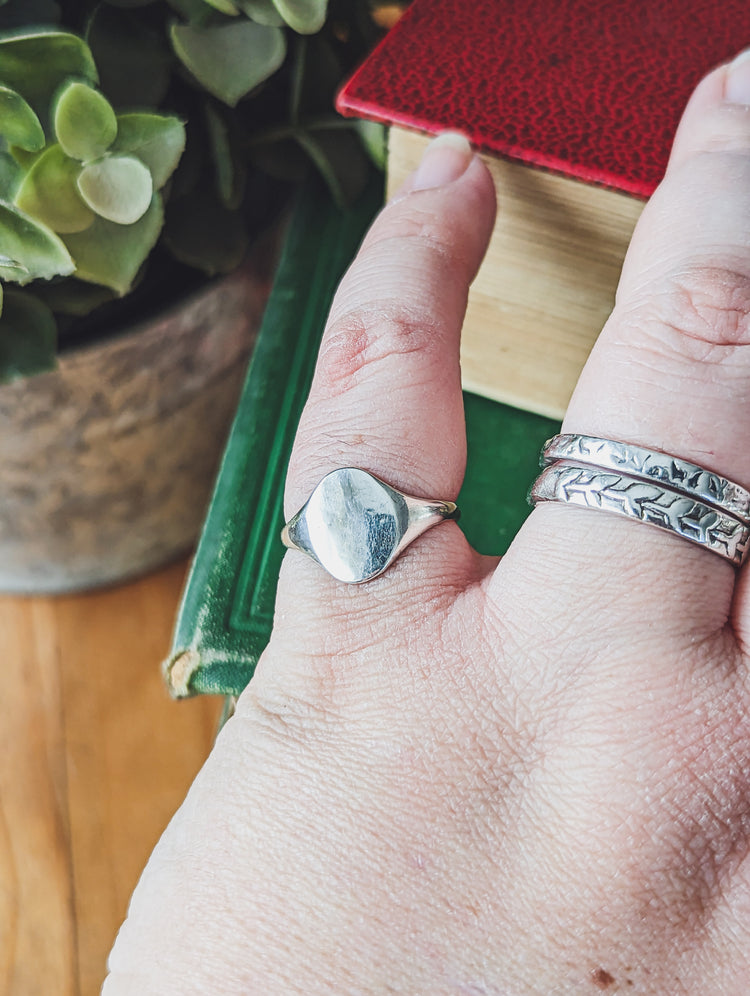 Minimalist sterling silver 925 ring handmade cute unique special present love simplicity cozy jewellery