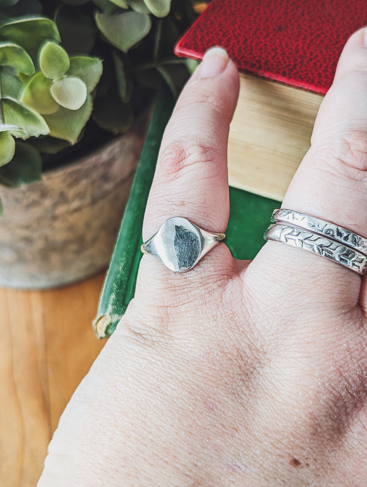 Minimalist sterling silver 925 ring handmade cute unique special present love simplicity cozy jewellery