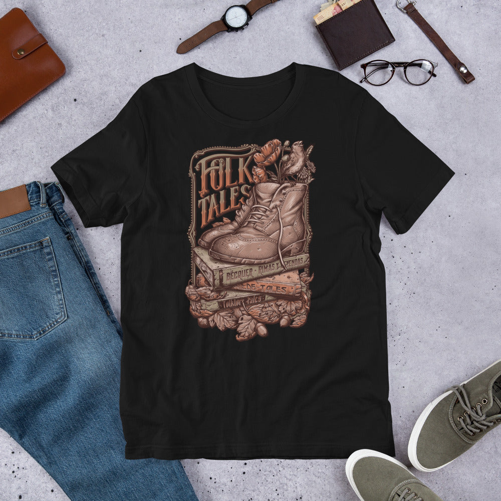t-shirt folktales boots poppi becquer art nouveau medusa dollmaker light cotton unisex